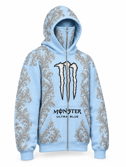 Ultra Blue | Three-quarter front view, hood and balaclava up