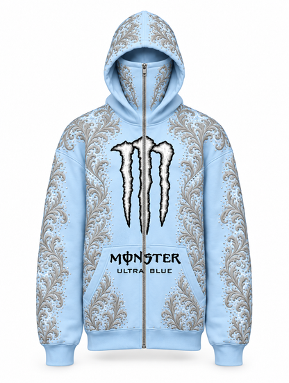 Ultra Blue | Front view, hood up and balaclava zipped up