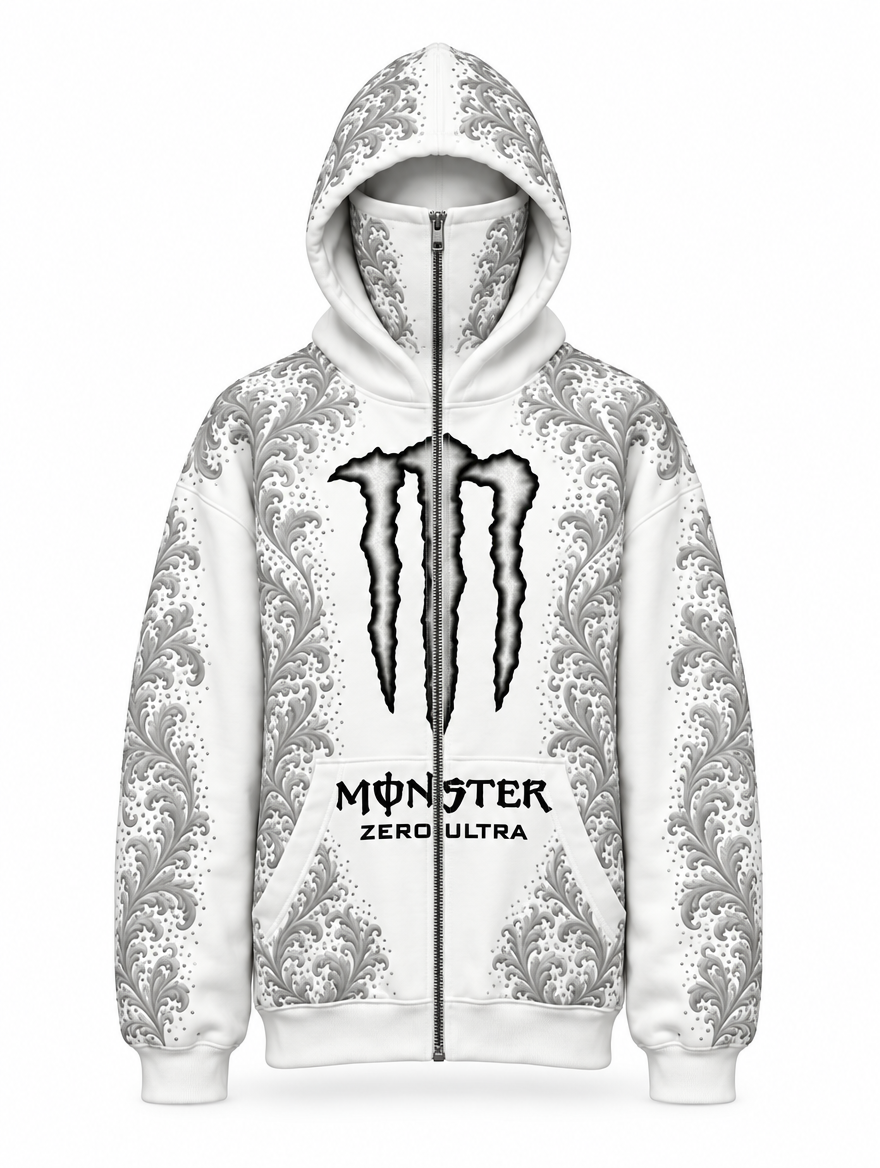 Zero Ultra | Front view, hood up and balaclava zipped up
