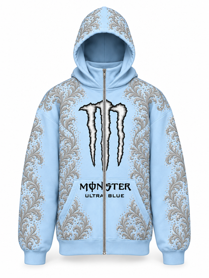 Ultra Blue | Front view, hood up and balaclava down