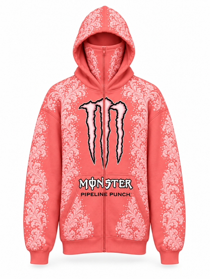 Pipeline Punch | Front view, hood up and balaclava zipped up